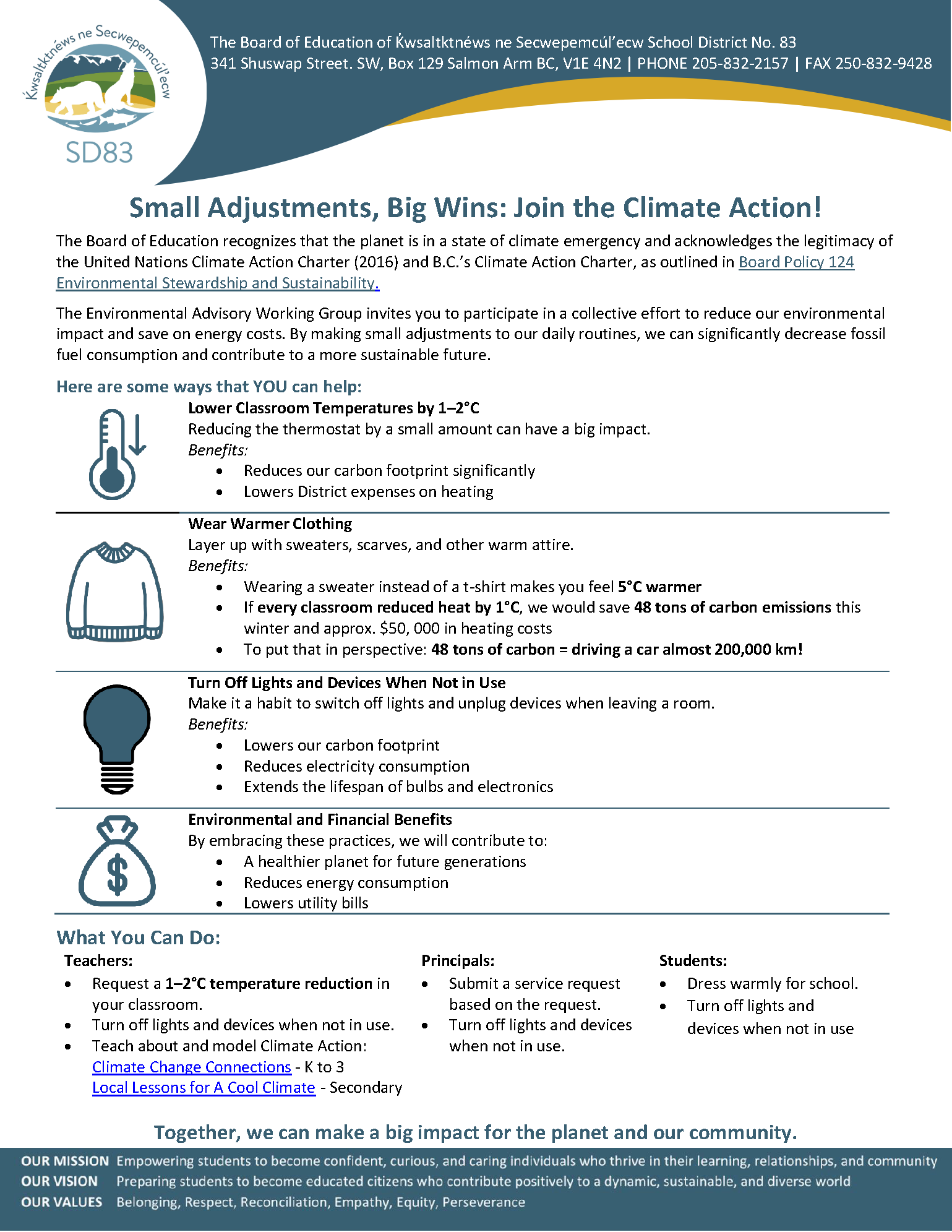 SD83 Climate Action Letter January 2026